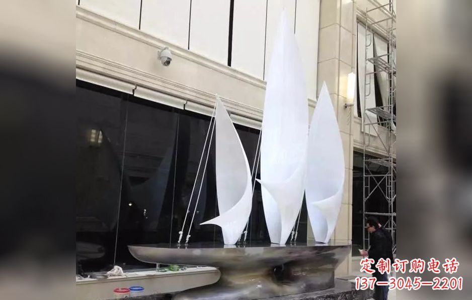 张家口不锈钢帆船海洋迷人的雕塑