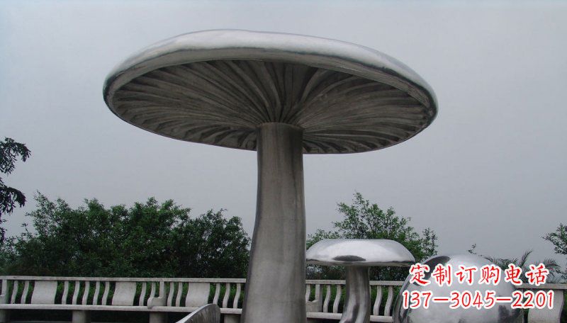 张家口不锈钢仿真蘑菇凉亭雕塑