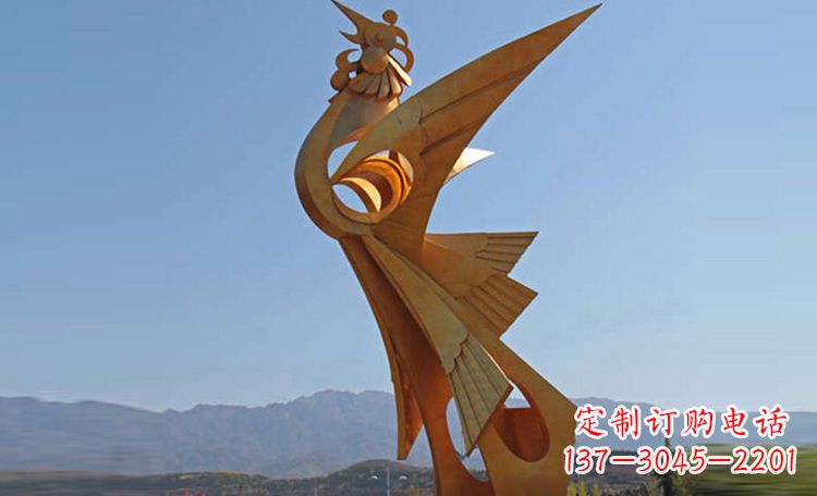 张家口不锈钢凤凰雕塑,给环境增添灵动之美