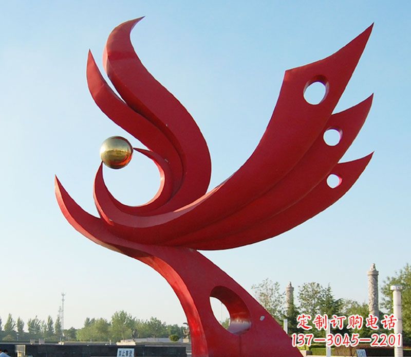 张家口不锈钢凤凰雕塑——传承千百年传统文化
