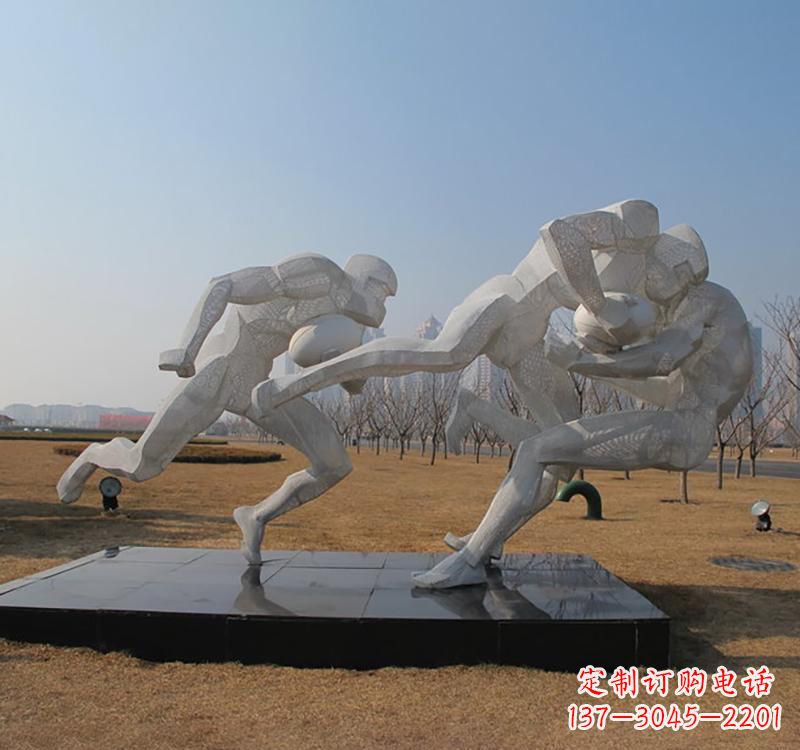 张家口不锈钢橄榄球雕塑传承精神的象征