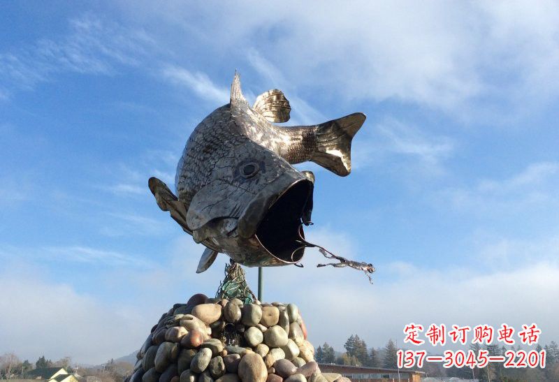 张家口不锈钢鲤鱼雕塑
