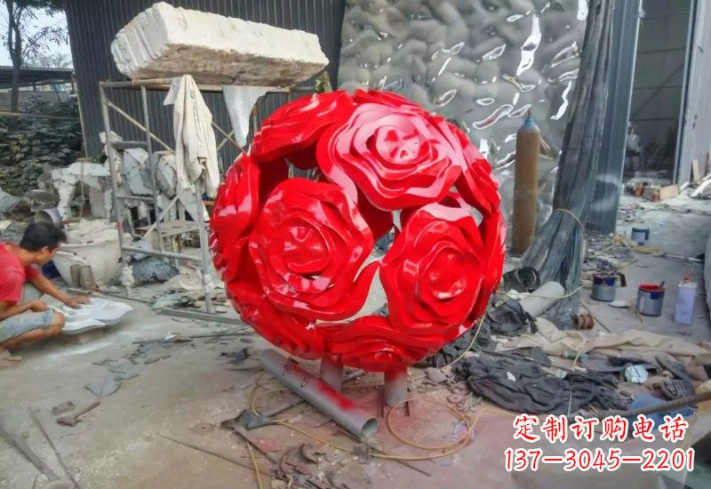 张家口不锈钢玫瑰雕塑让玫瑰之美永存