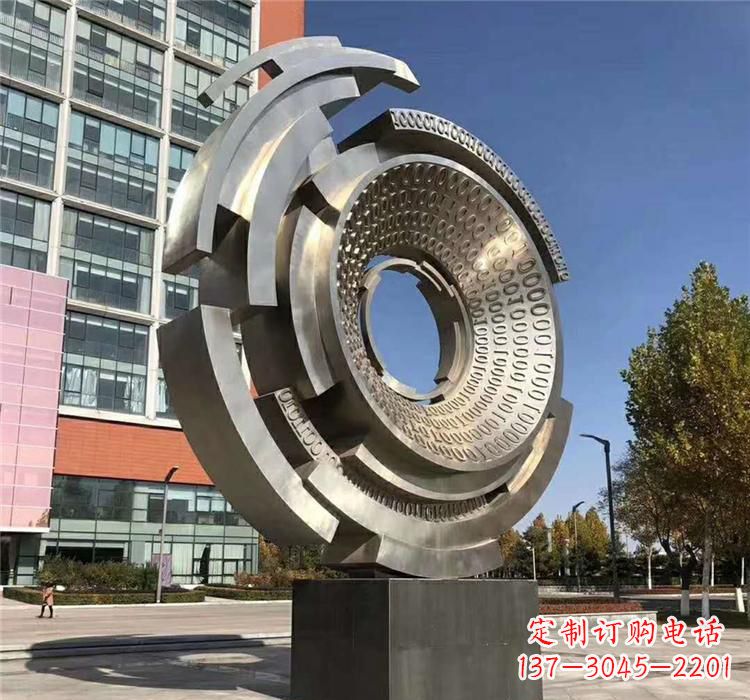 张家口不锈钢齿轮雕塑流动的美丽