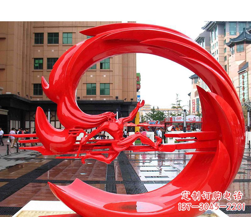 张家口精美的不锈钢圆环雕塑