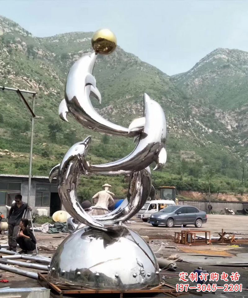 张家口海豚雕塑不锈钢的精美艺术