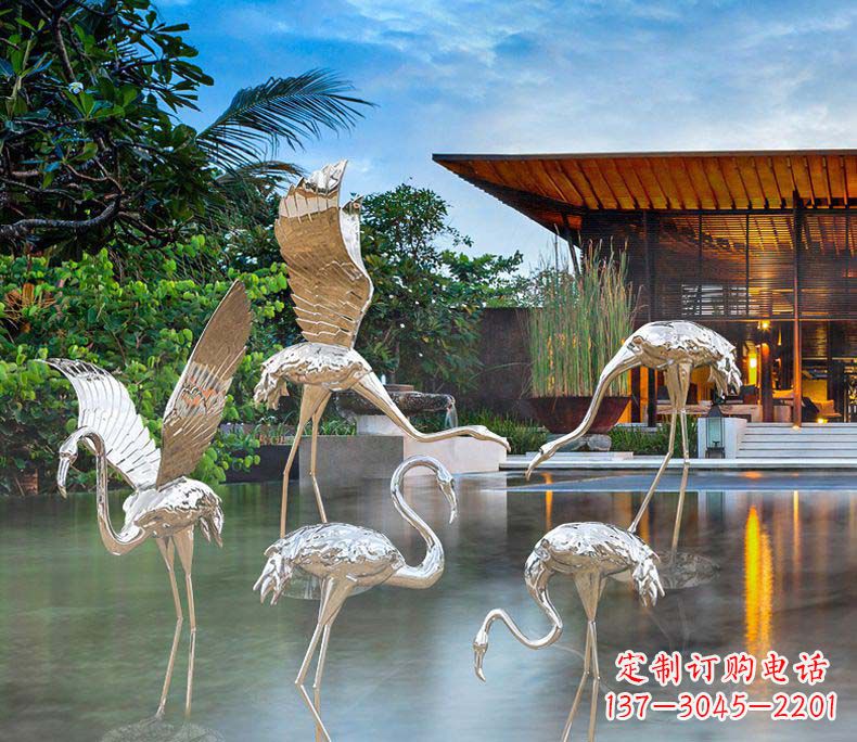 张家口精美不锈钢火烈鸟雕塑