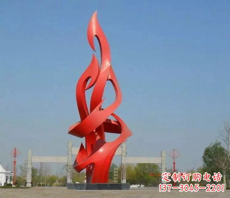 张家口火苗雕塑点缀城市景观