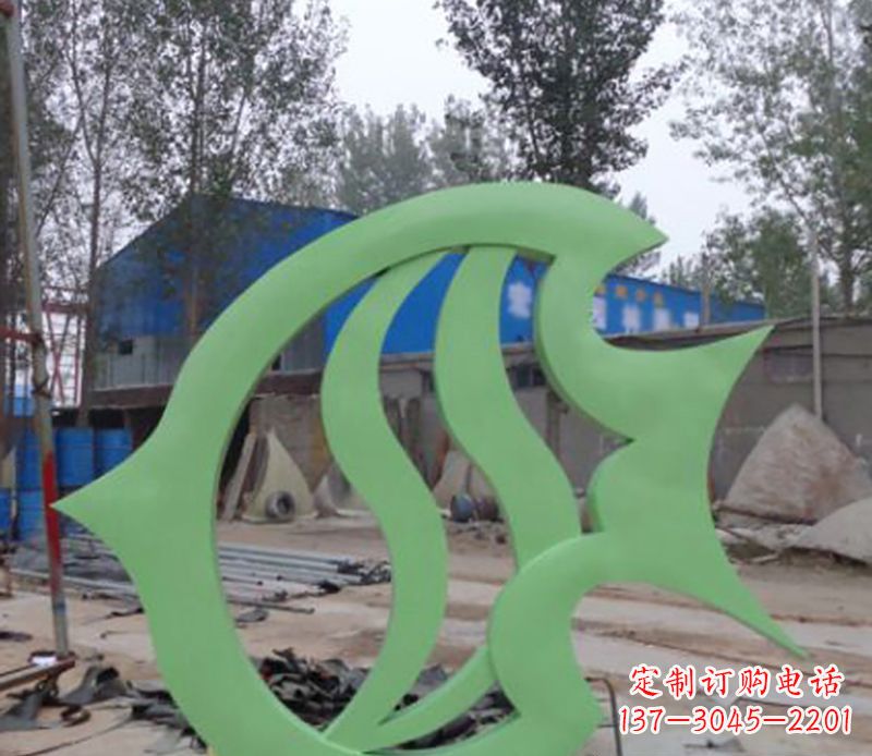 张家口不锈钢剪纸鲤鱼雕塑——传承传统艺术