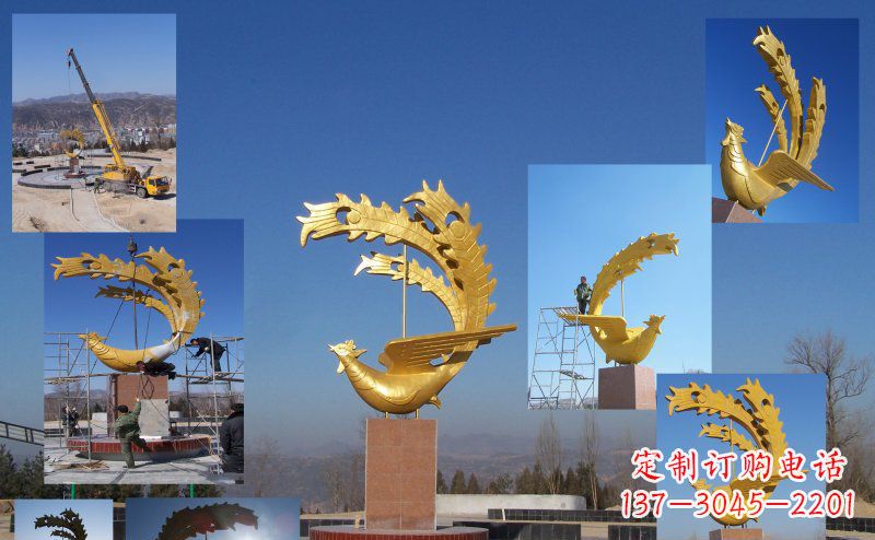 张家口凤凰金色雕塑——展现凤凰之美
