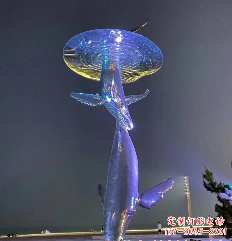 张家口不锈钢鲸鱼雕塑——传承着海洋的精灵魅力