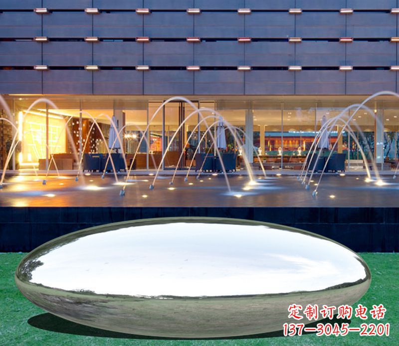 张家口不锈钢镜面鹅卵石雕塑