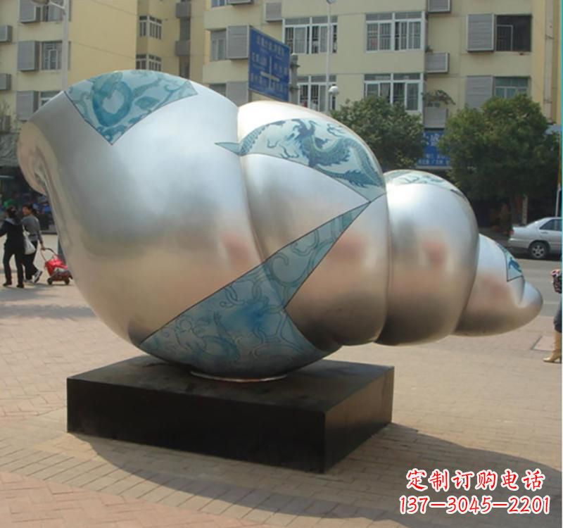 张家口不锈钢海螺雕塑艺术的精美融合