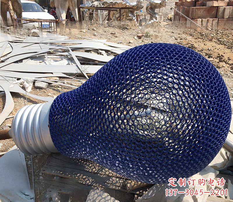 张家口不锈钢镂空灯泡雕塑精美灯光装置