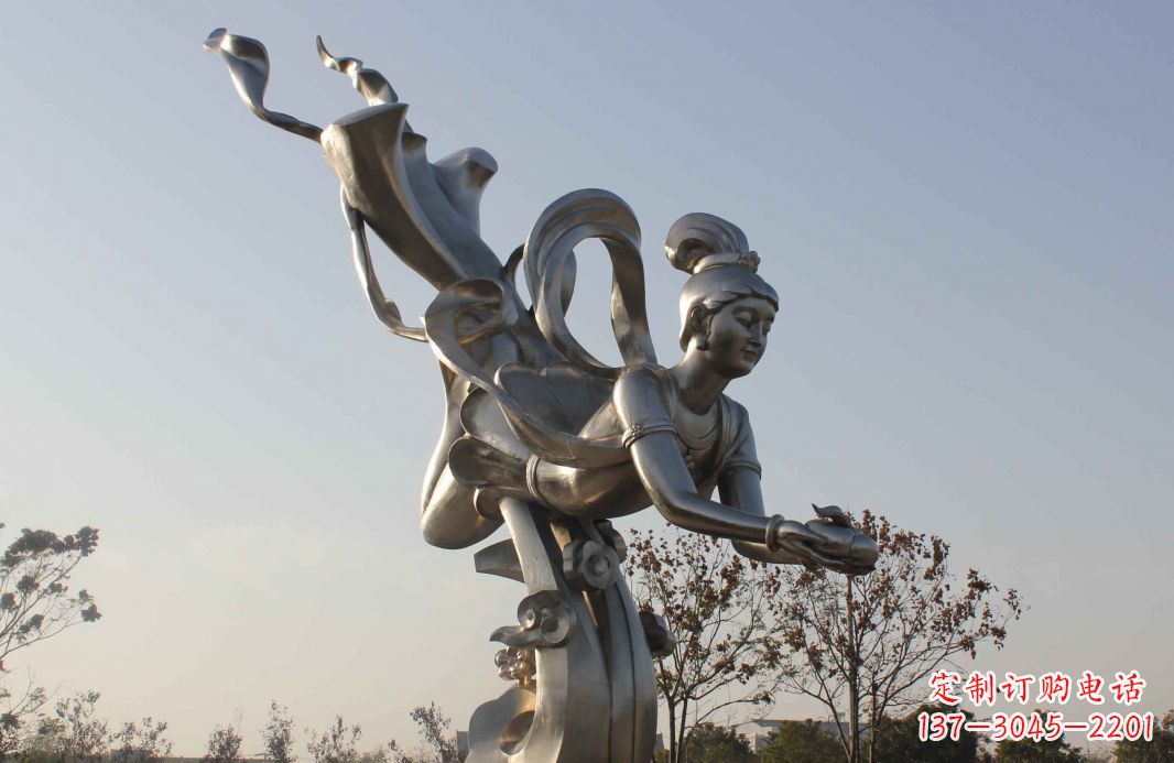 张家口蟠桃祈福精美不锈钢雕塑