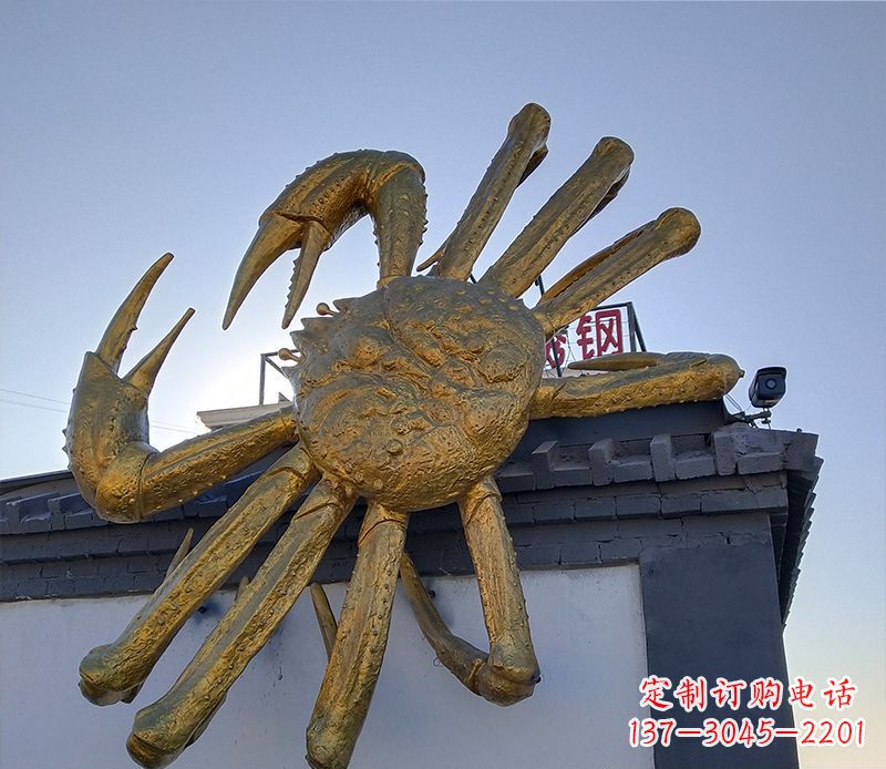 张家口不锈钢螃蟹雕塑精美而又经久不衰
