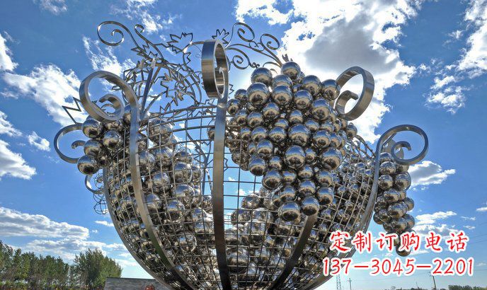 张家口不锈钢葡萄雕塑精致美观、经久耐用