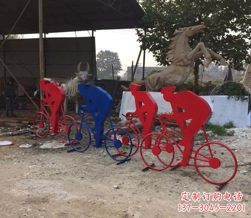 张家口不锈钢骑自行车雕塑一种经典的艺术形式