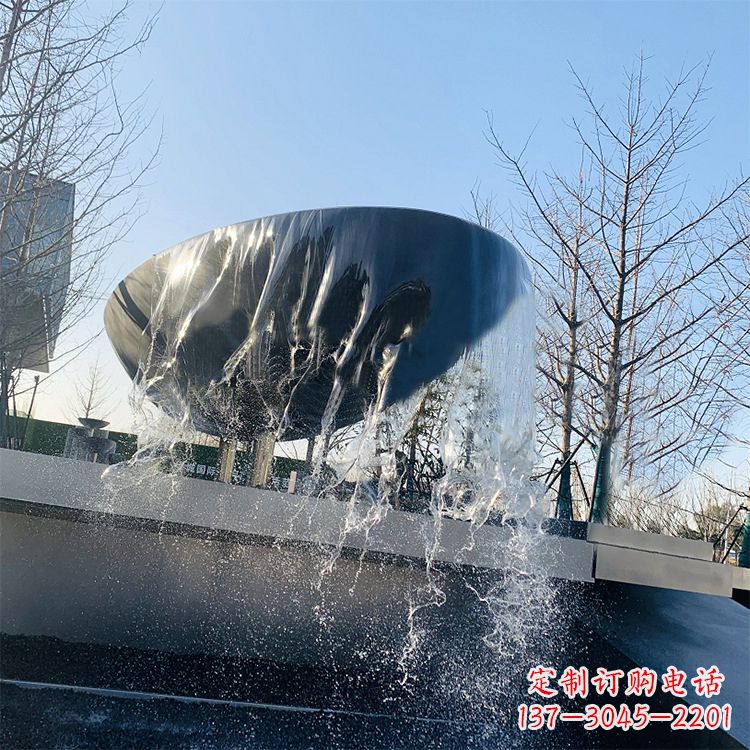 张家口不锈钢水钵瀑布喷泉雕塑艺术与美感的完美结合