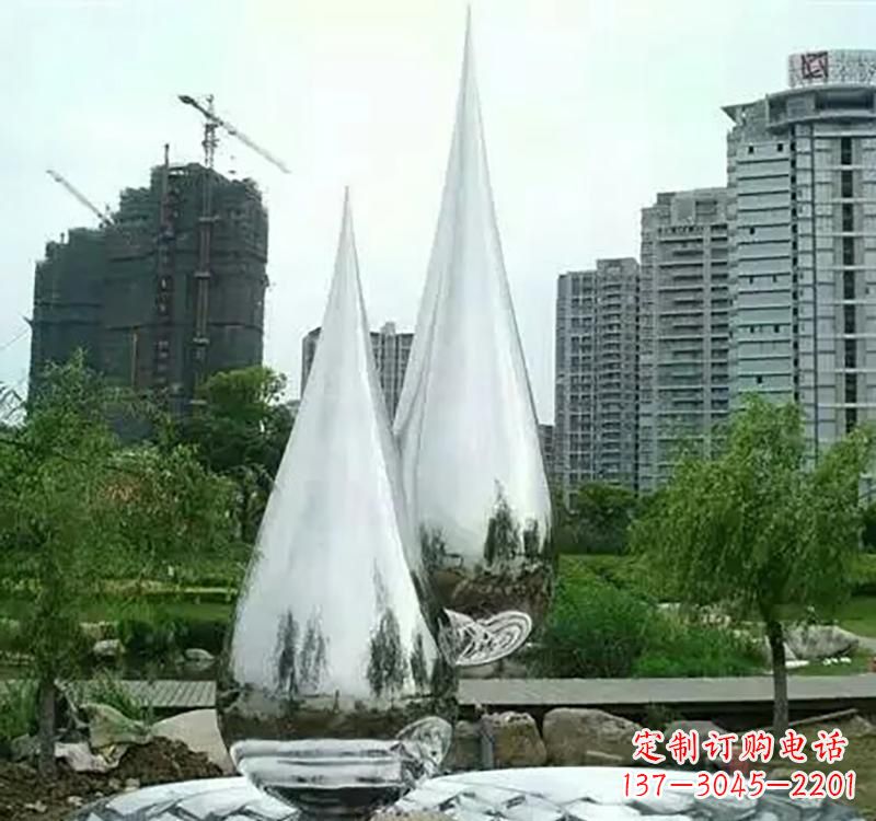 张家口不锈钢水滴拱门雕塑