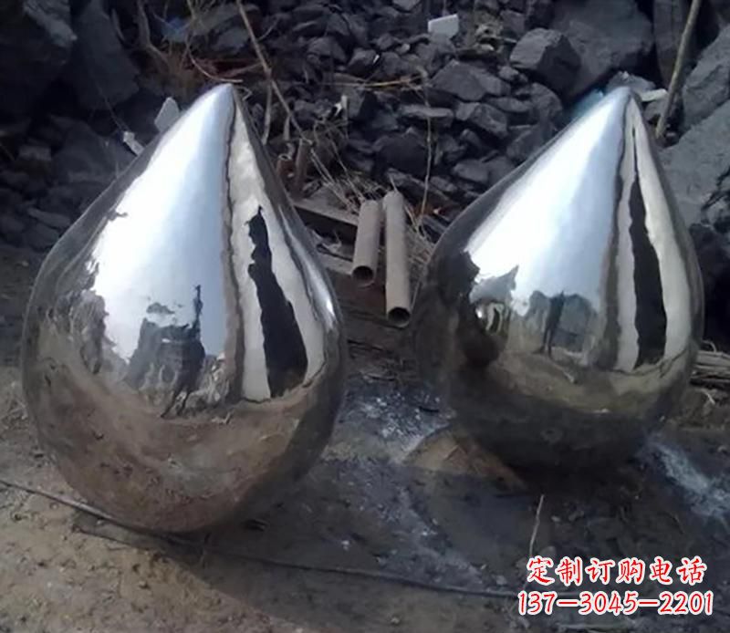 张家口不锈钢水滴雕塑美丽绽放