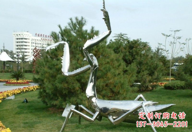 张家口不锈钢螳螂雕塑艺术的精美结晶
