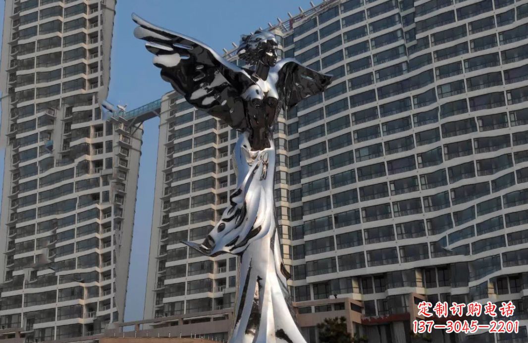 张家口不锈钢天使灿烂的城市景观