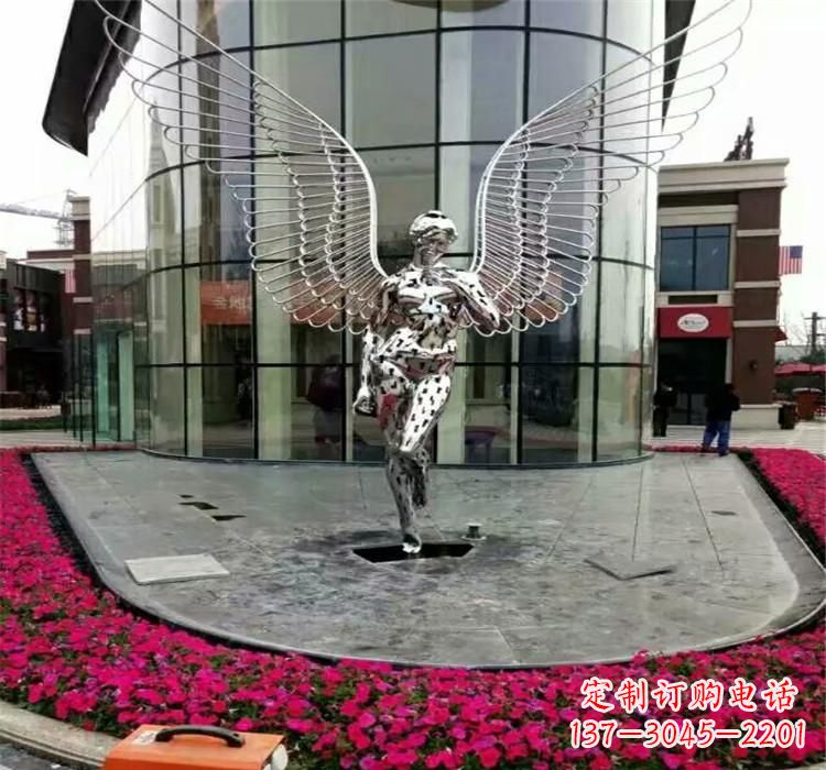 张家口不锈钢天使雕塑传递着爱的美丽