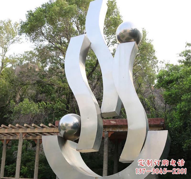 张家口不锈钢小区“飘带雕塑”一种充满艺术气息的雕塑