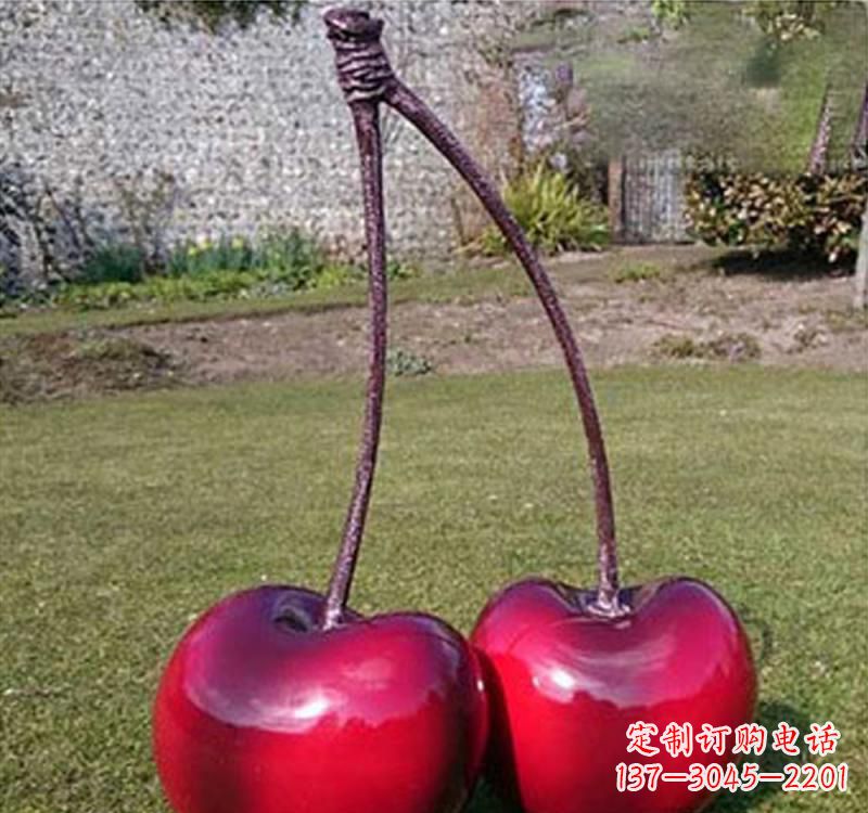 张家口不锈钢樱桃雕塑传承美好记忆