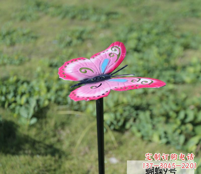 张家口不锈钢园林彩色蝴蝶插件精美的蝴蝶雕塑