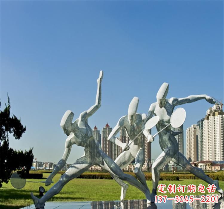 张家口不锈钢羽毛球雕塑——拓展你的园林视野