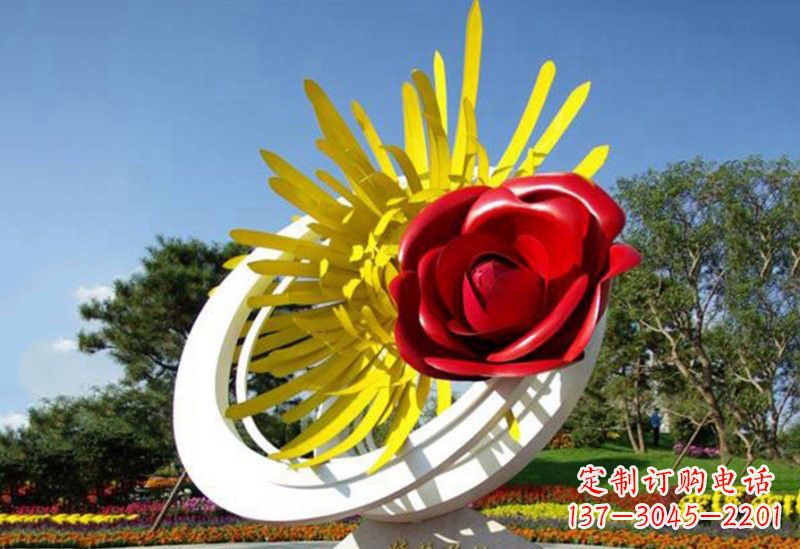 张家口不锈钢玫瑰花雕塑——给城市景观带来美丽