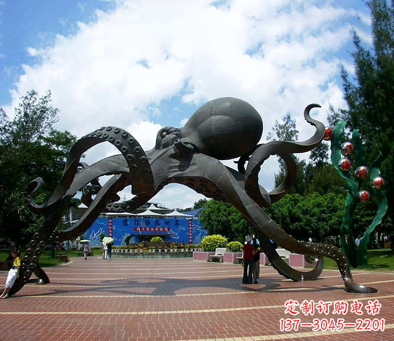 张家口不锈钢章鱼雕塑精美艺术品
