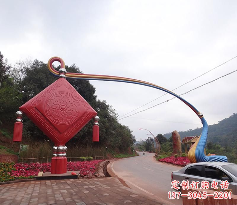 张家口不锈钢拱门雕塑精致的现代艺术