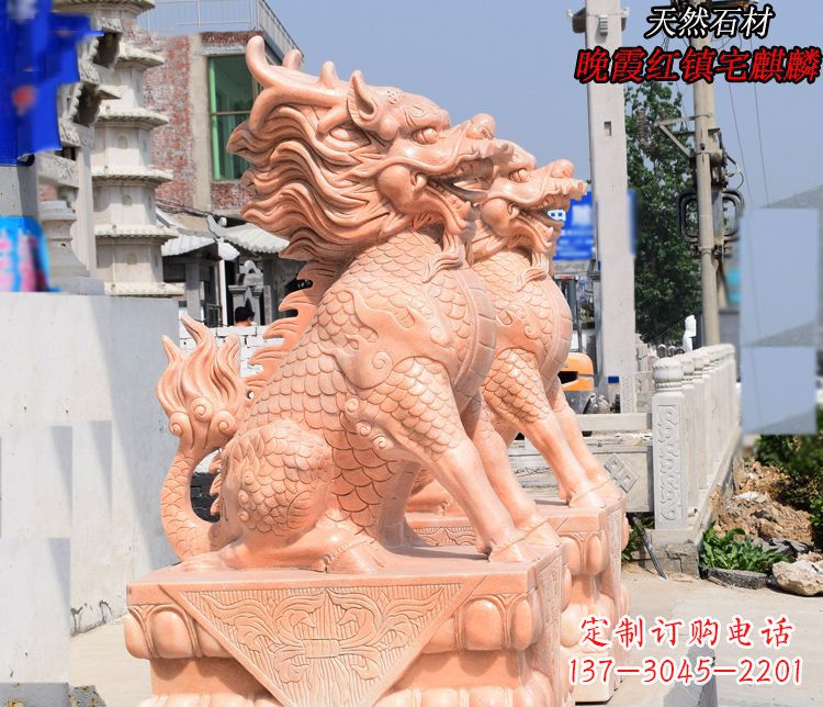 张家口麒麟雕塑——美丽的晚霞之赞
