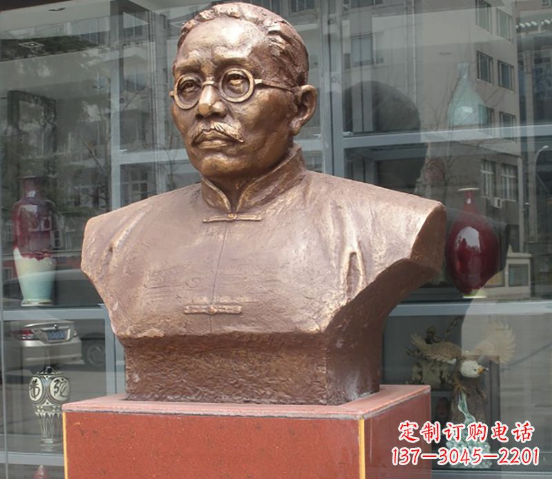 张家口蔡元培雕塑传承睿智的象征