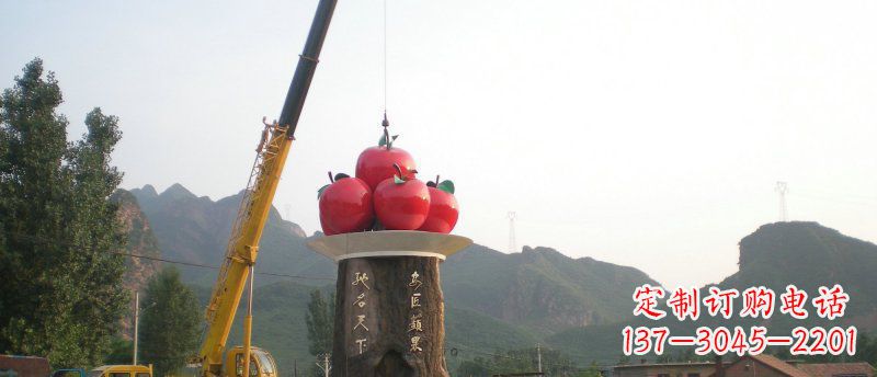 张家口不锈钢苹果雕塑缔造城市风采