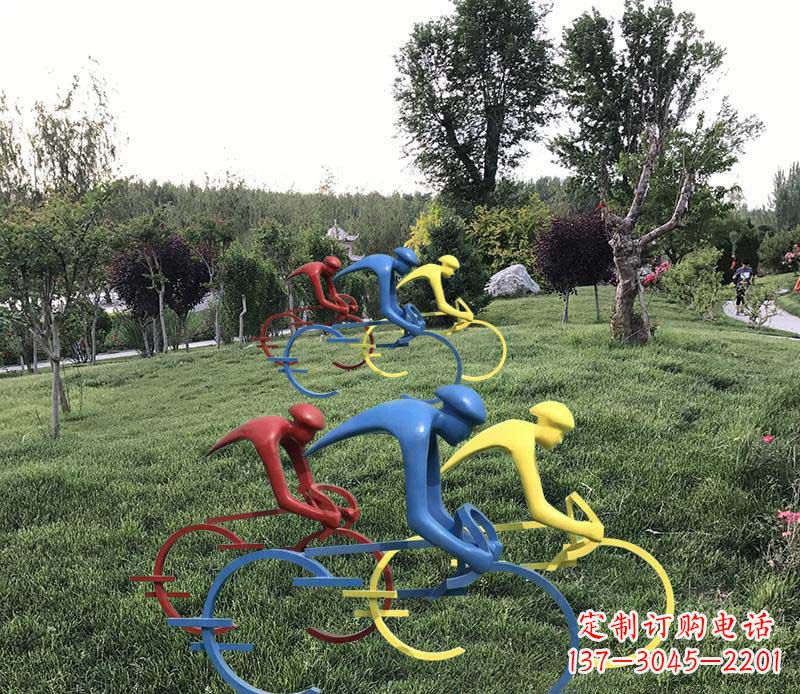 张家口抽象骑自行车公园景观雕塑