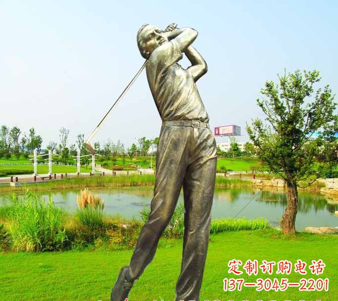 张家口打高尔夫球人物铜雕222