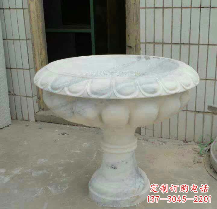 张家口大理石花盆雕塑精美绝伦,艺术风采