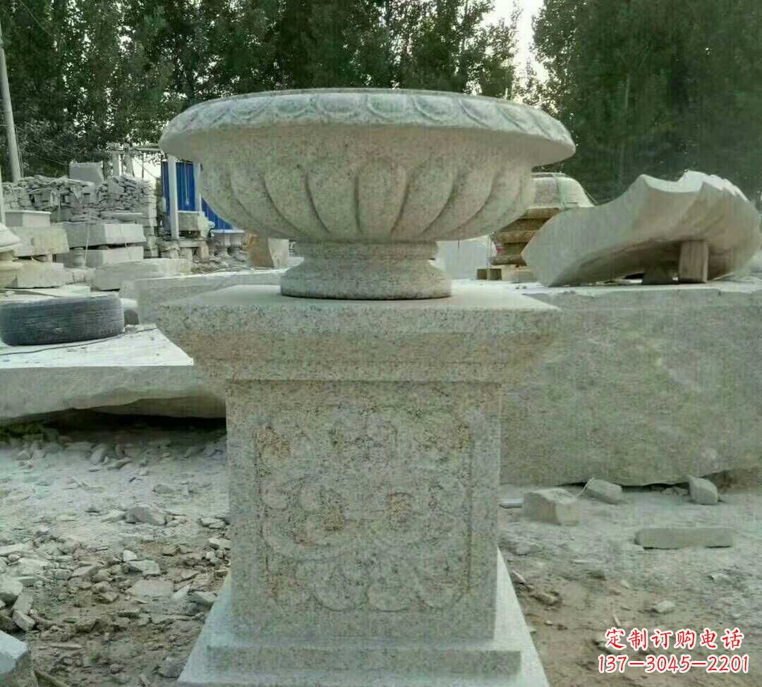 张家口大理石花盆雕塑