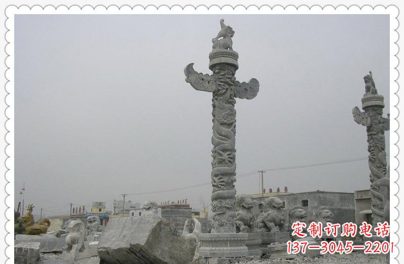 张家口精致雕刻,大理石华表雕塑
