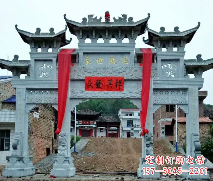 张家口精美大理石牌坊雕塑