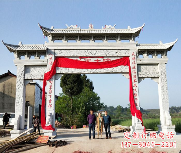 张家口精美大理石牌坊雕塑