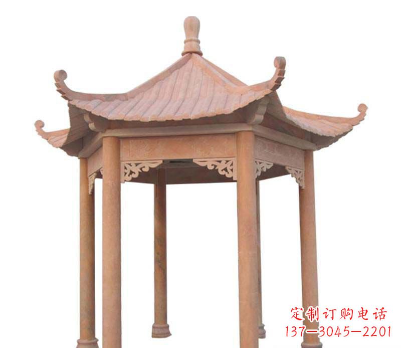 张家口大理石六角凉亭雕塑