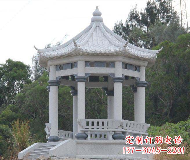 张家口大理石六角石雕凉亭营造舒适环境的完美体现