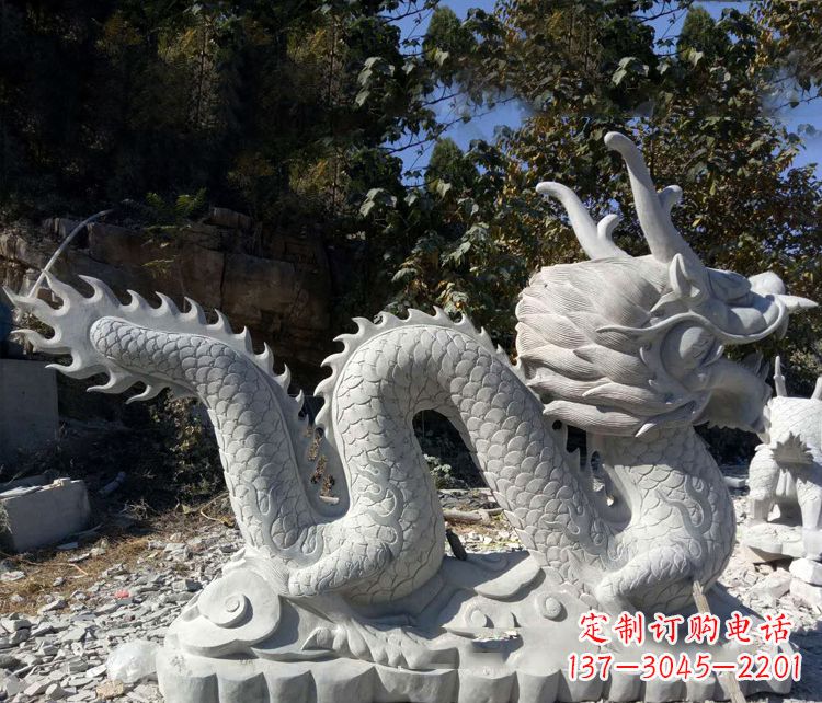 张家口精美大理石龙雕塑