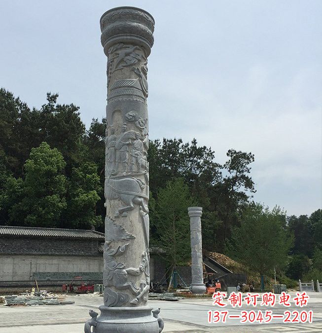 张家口大理石龙柱雕塑
