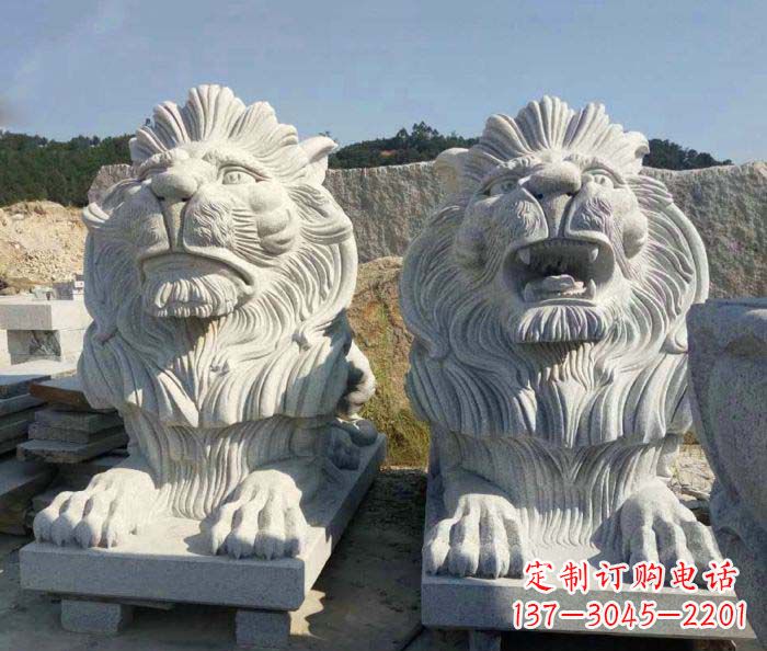 张家口大理石西洋欧式石狮子雕塑